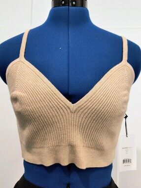 NWT Bailey 44 Beige Risa Bralette Knit Cropped Cami Top